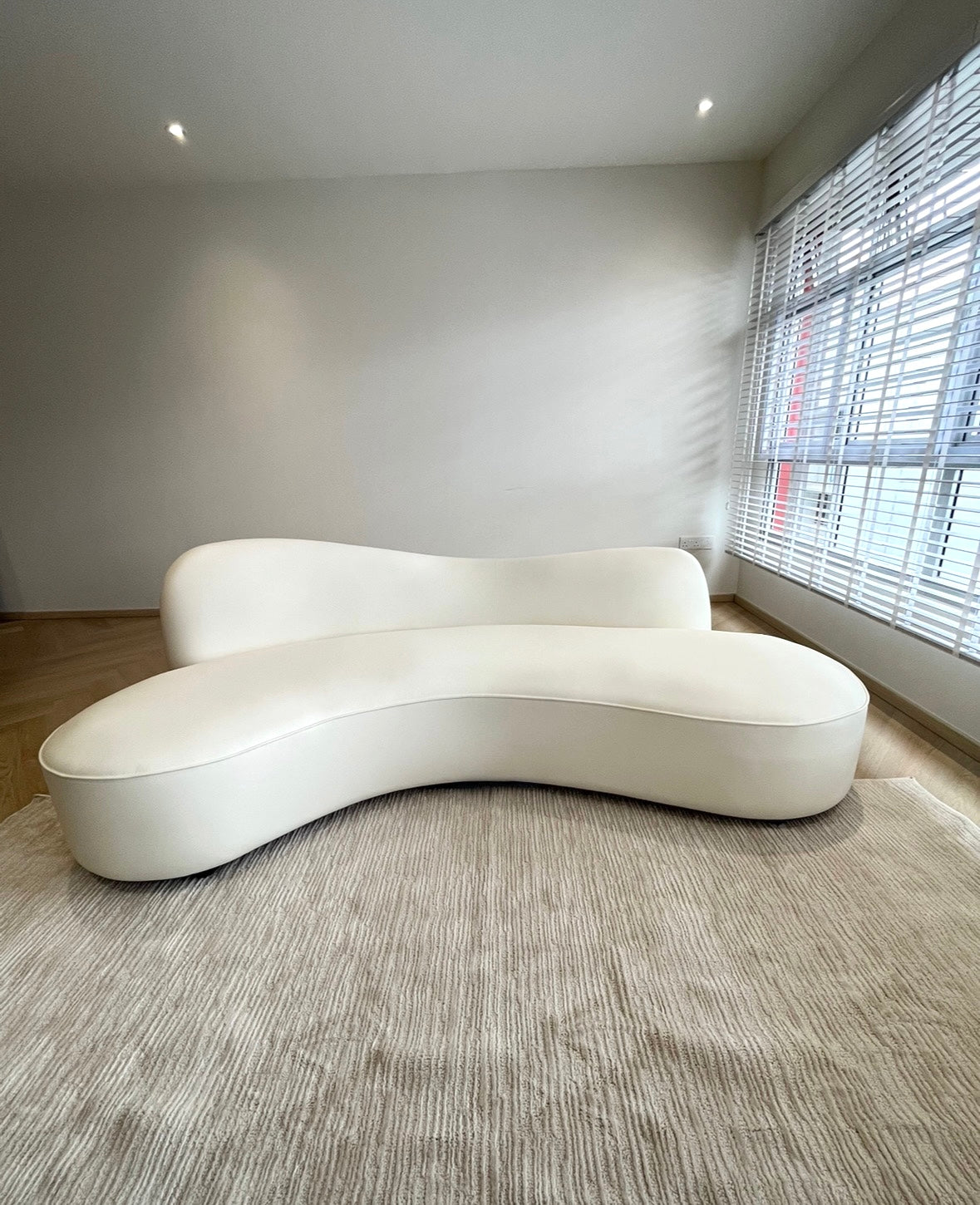 Ferra Scratch Resistant Leather Curve Sofa