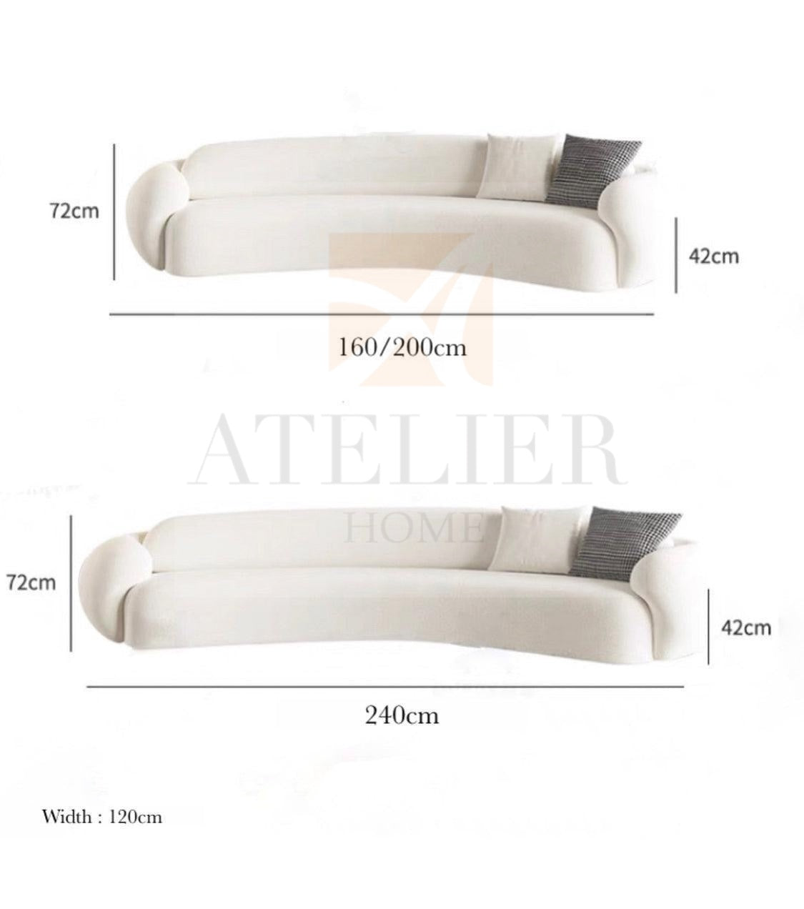 Carlo Performance Boucle Curve Sofa