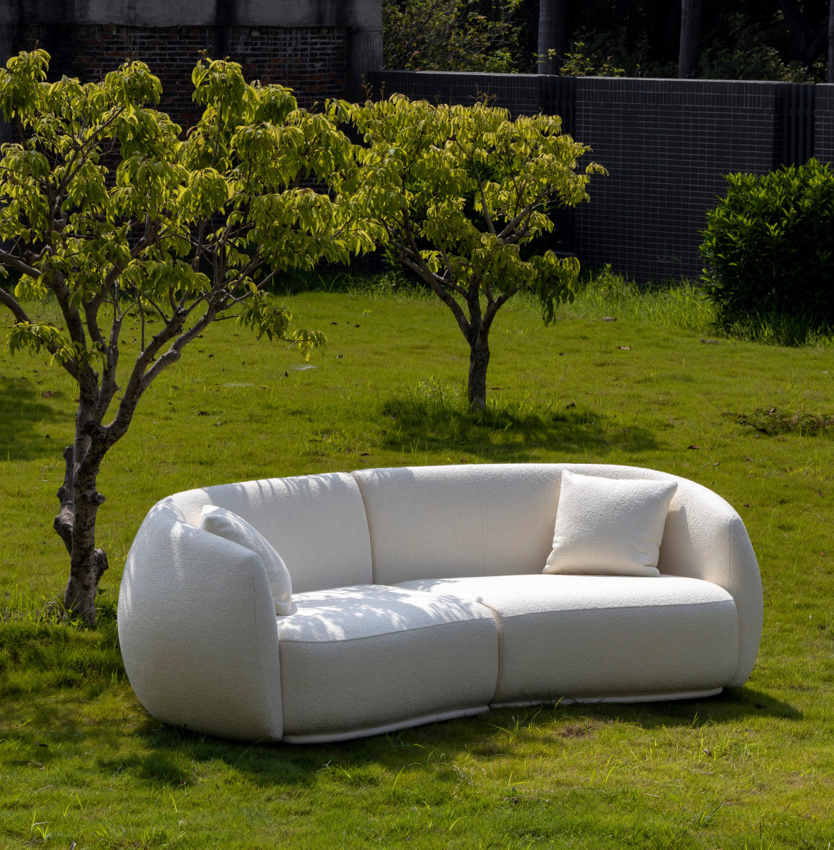 Giselle Performance Boucle Curve Sofa