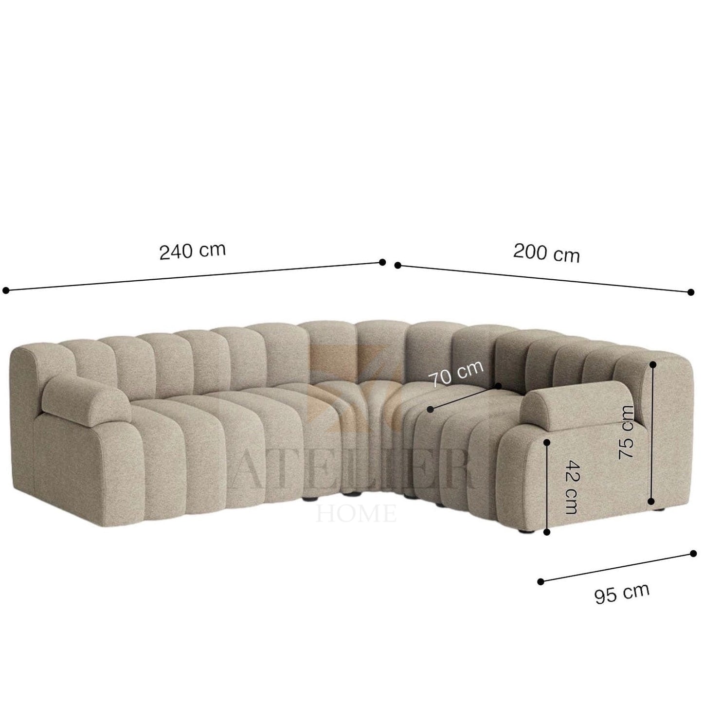 Osria Sectional Curve Sofa