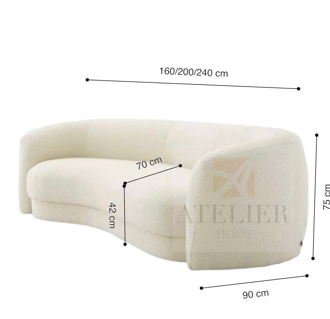 Gina Performance Boucle Curve Sofa