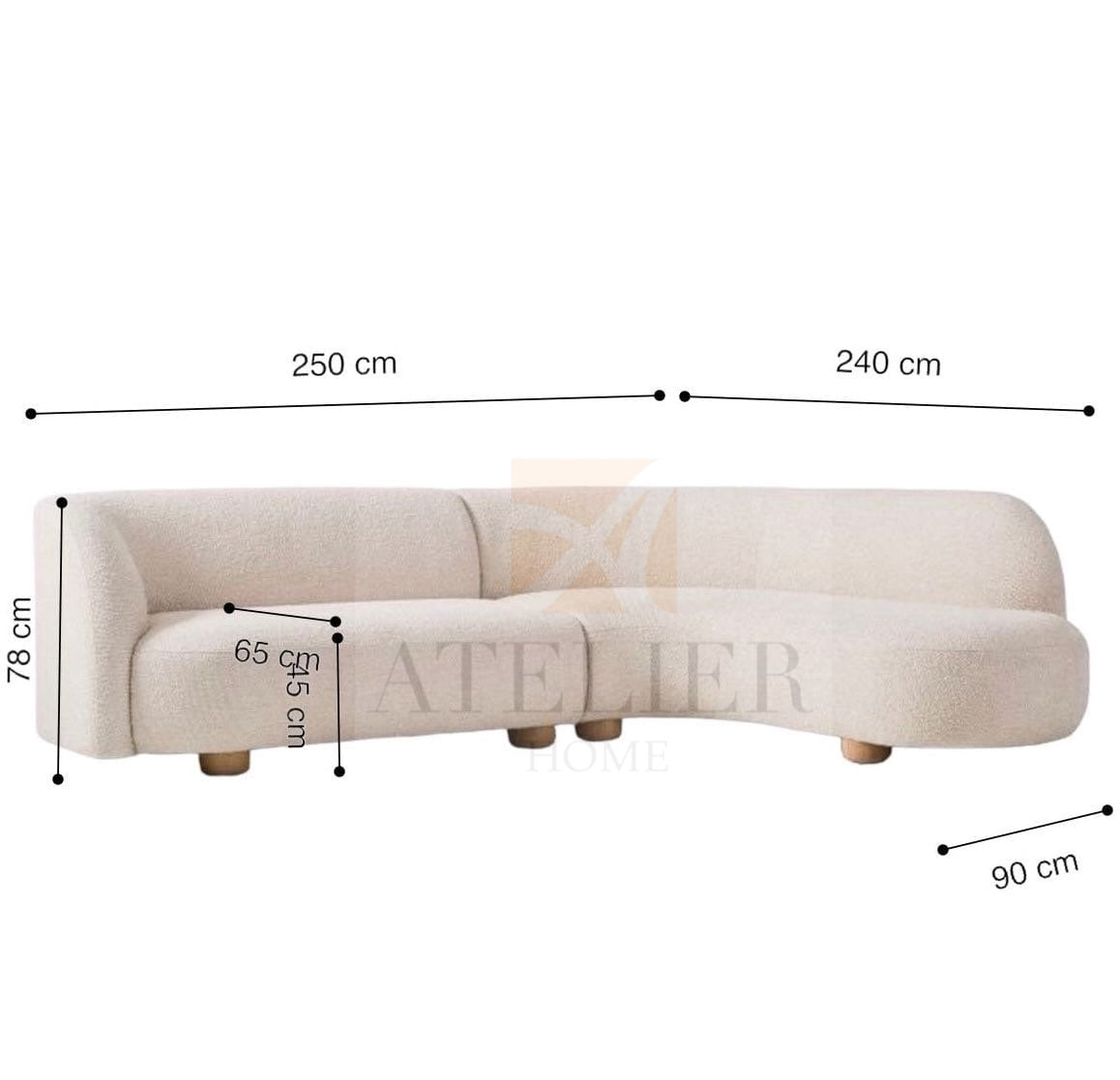 Letizia Sectional Curve Sofa