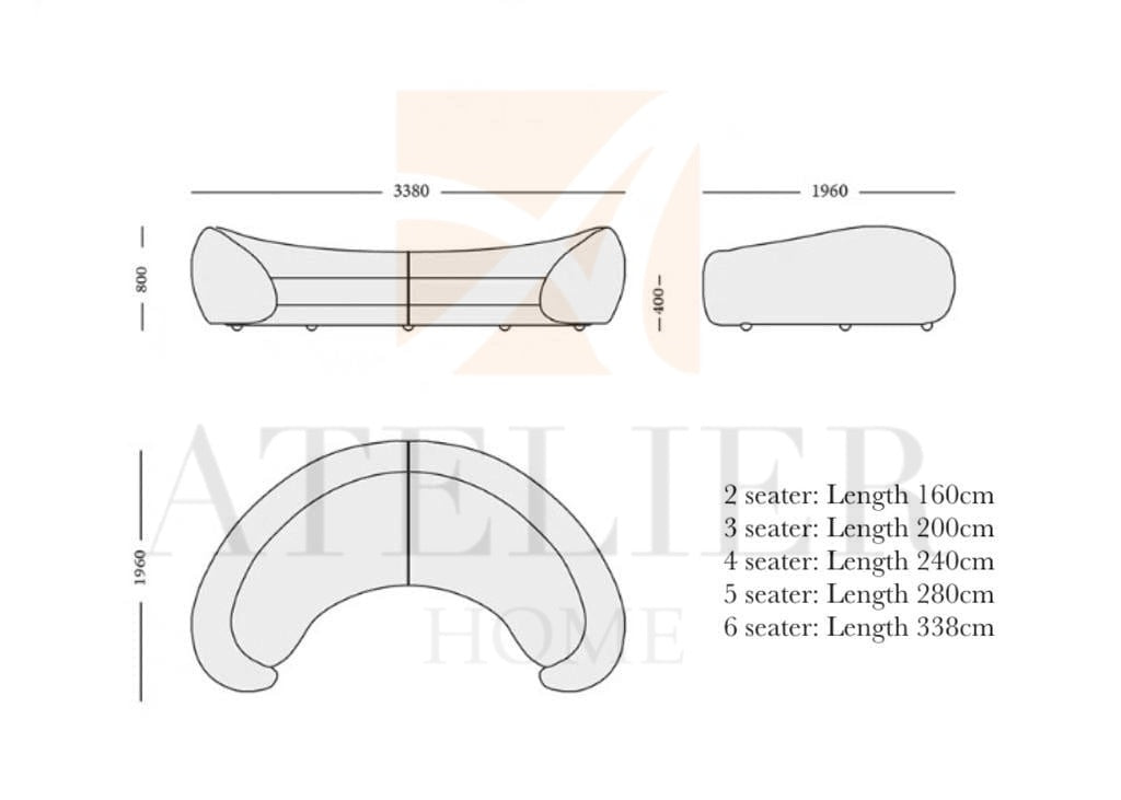 Positano Boucle Curve Sofa