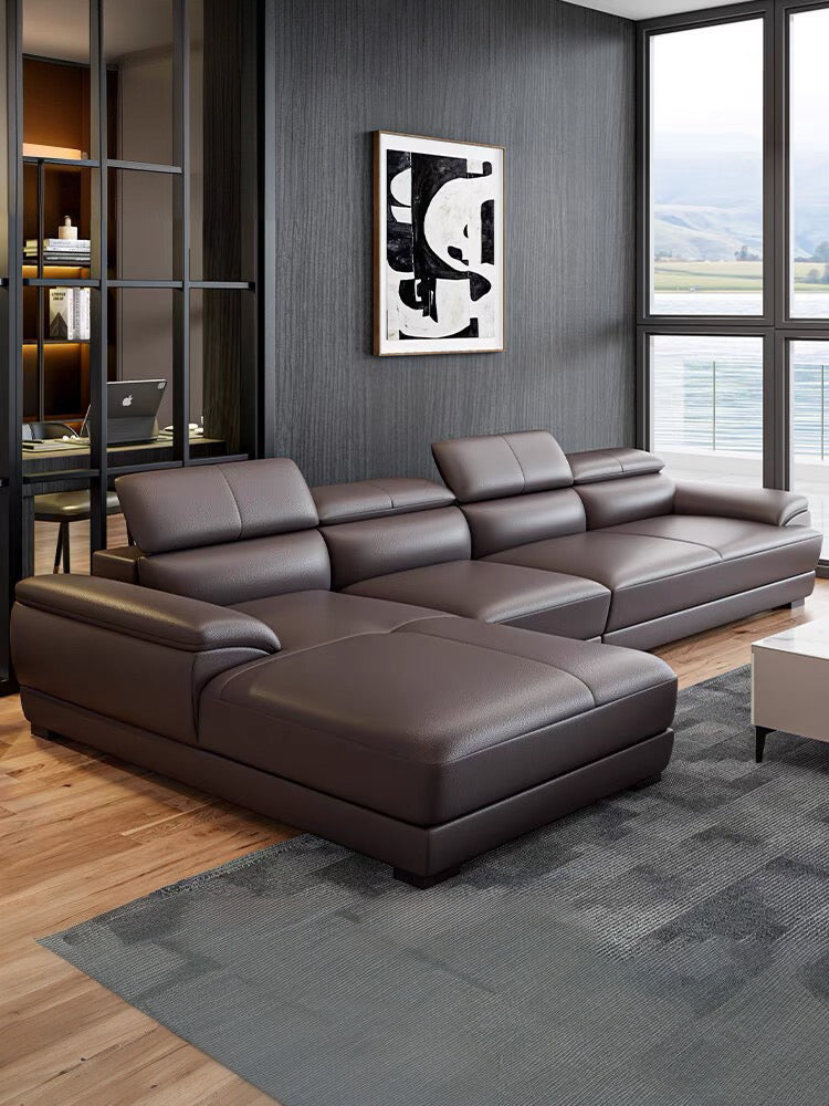 Elias Sectional Genuine Leather Sofa