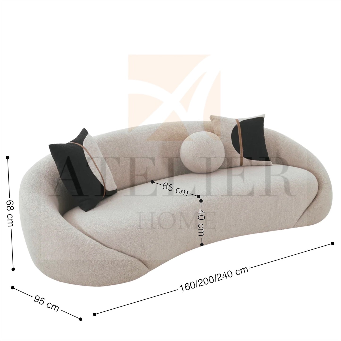 Bauer Boucle Curve Sofa