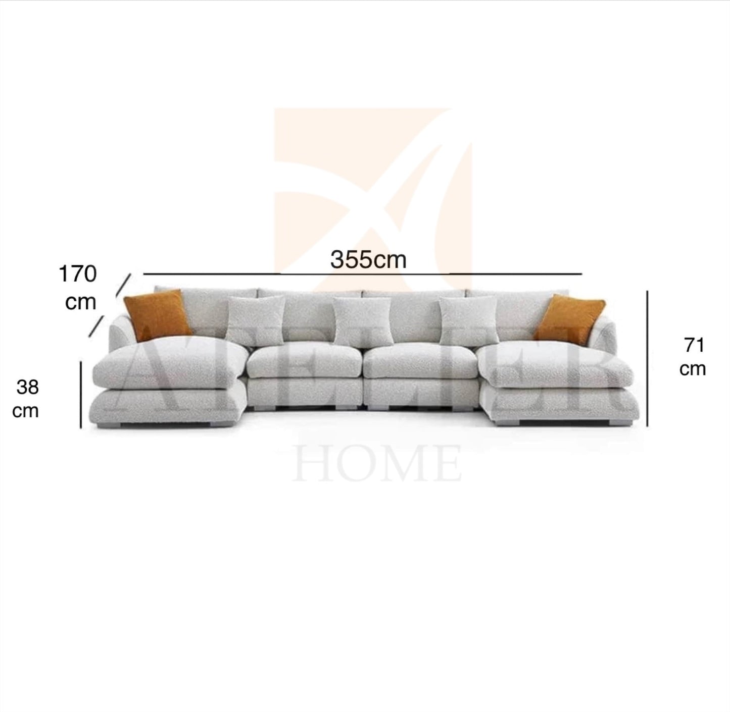 Maison Performance Boucle Sectional U-shape Sofa