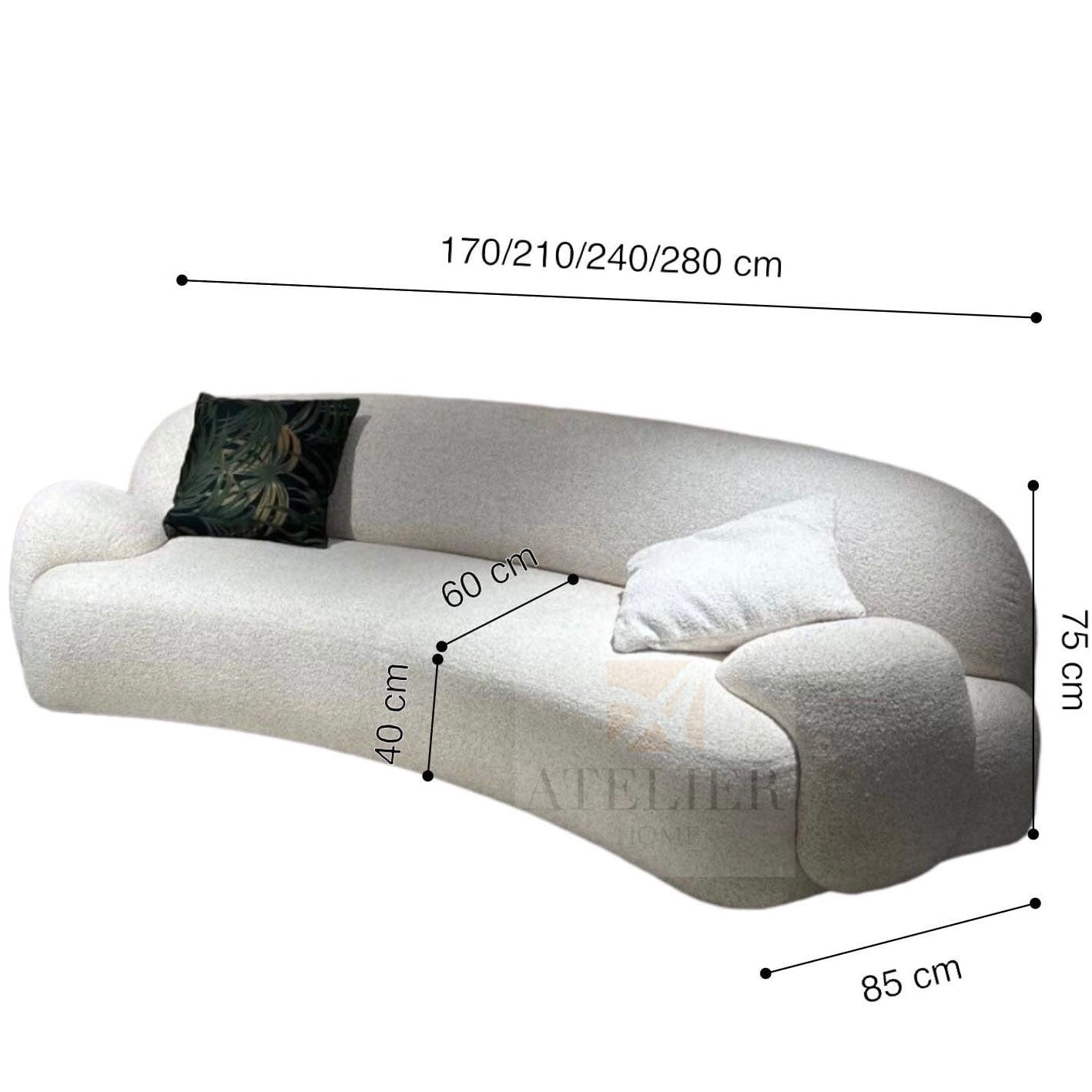 Maysen Performance Boucle Curve Sofa