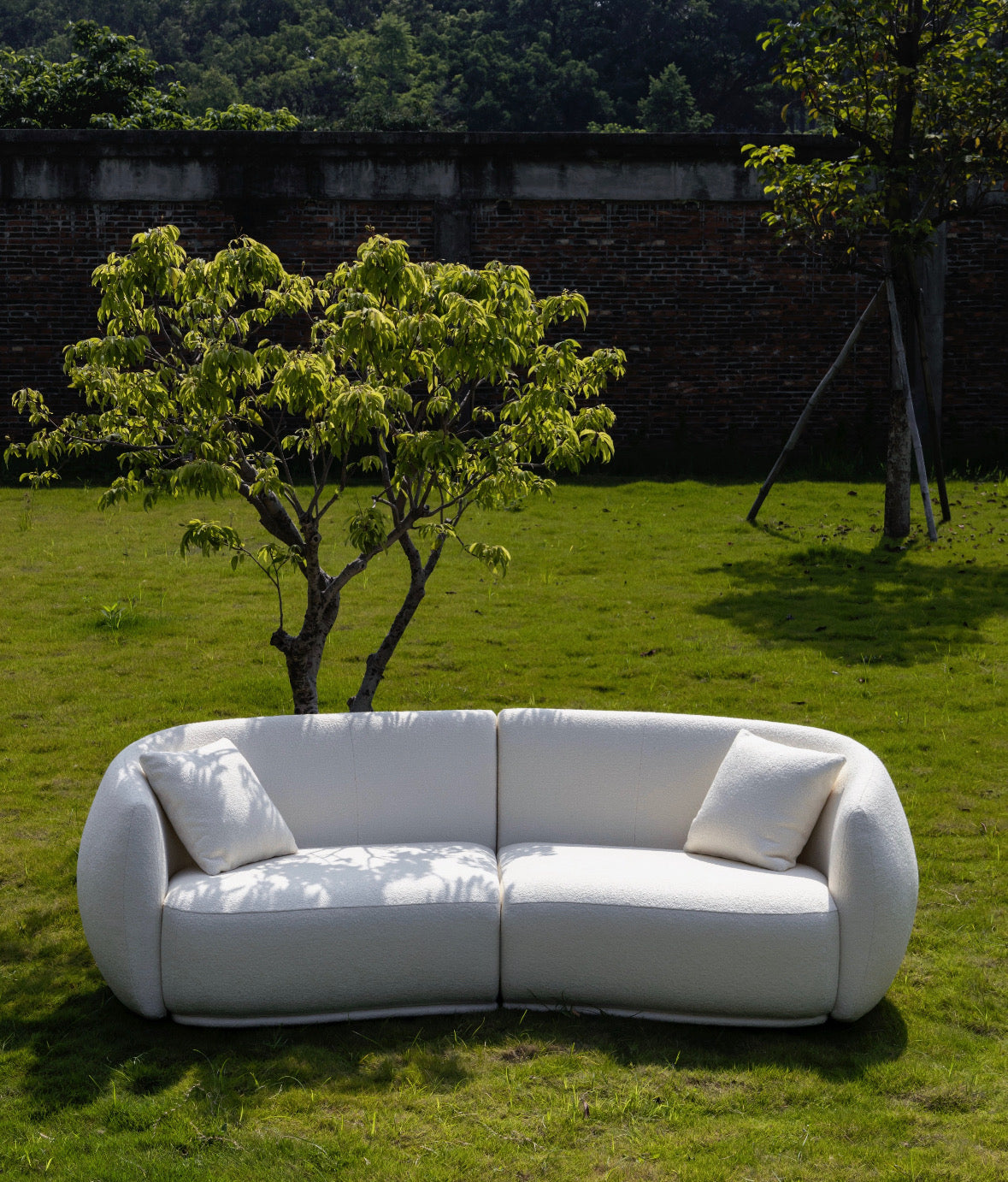 Giselle Performance Boucle Curve Sofa