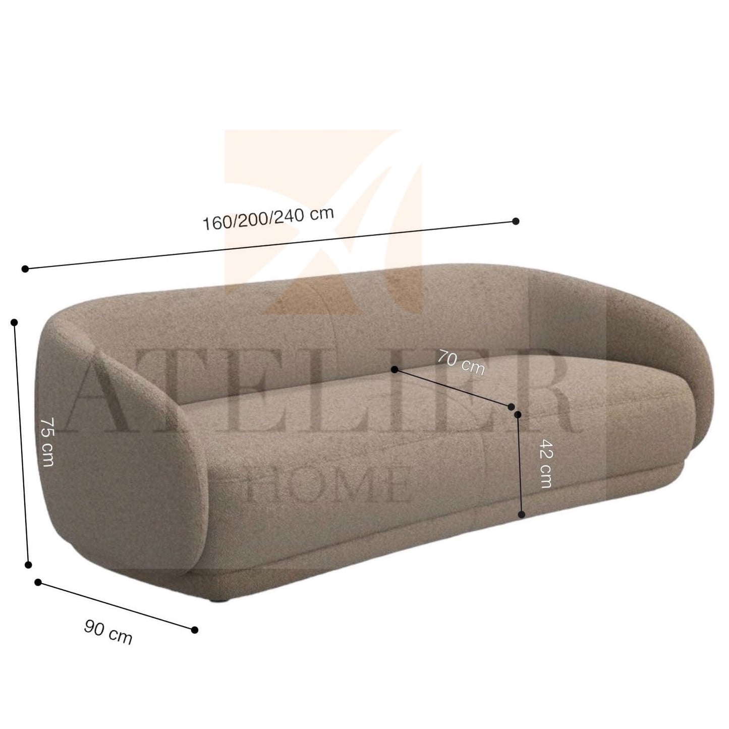 Archie Boucle Curve Sofa