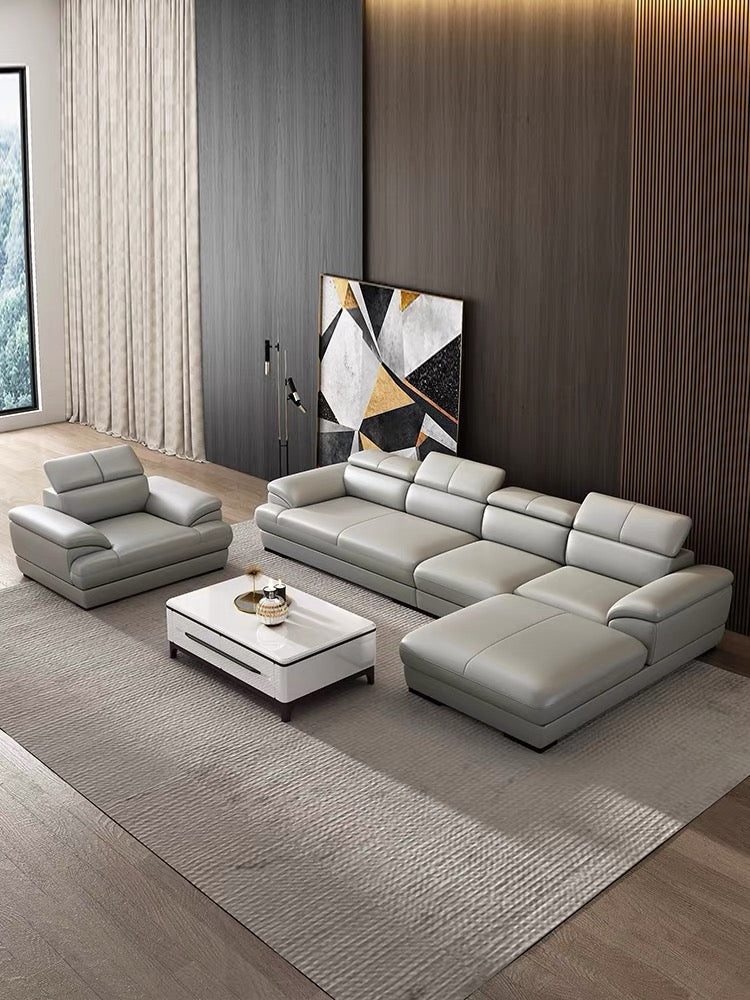Elias Sectional Genuine Leather Sofa