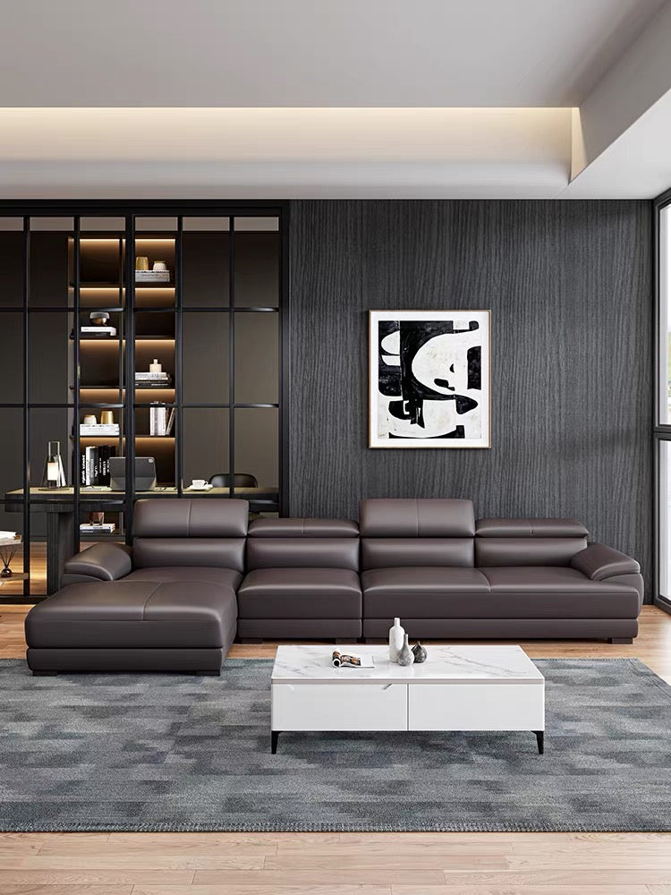 Elias Sectional Genuine Leather Sofa