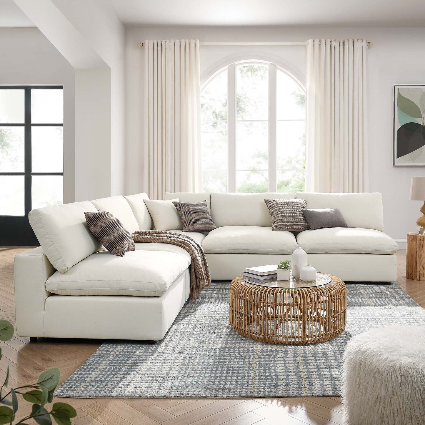 Modern Commix Down Filled Overstuffed 5 Piece Sectional Sofa Set - EEI-3360