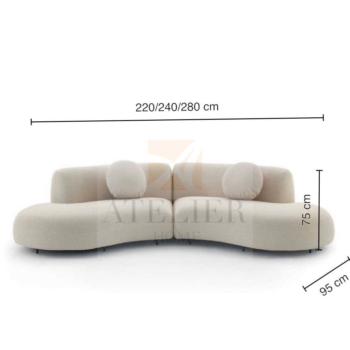 Estella Performance Boucle Curve Sofa