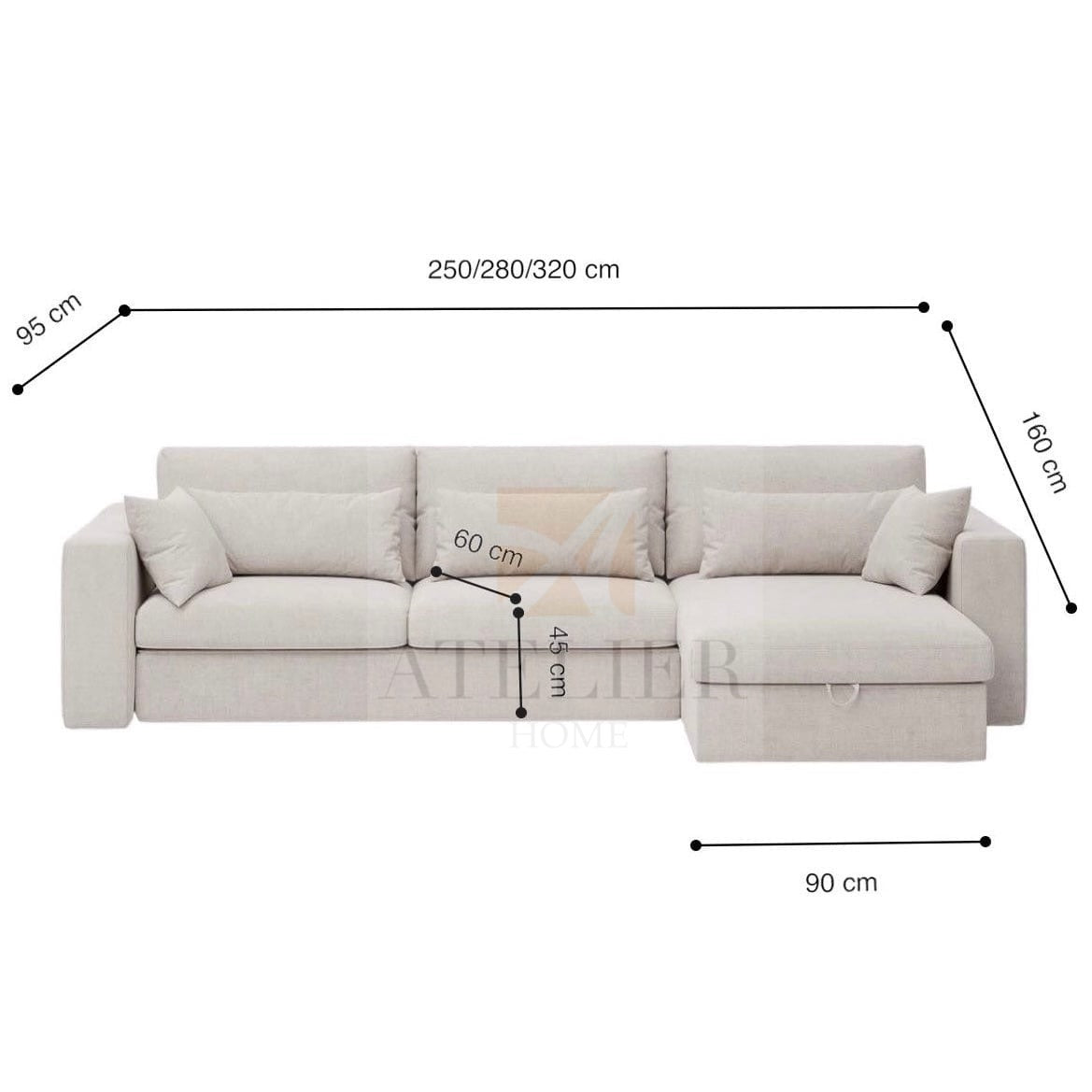 Prince Sectional Storage Sofa