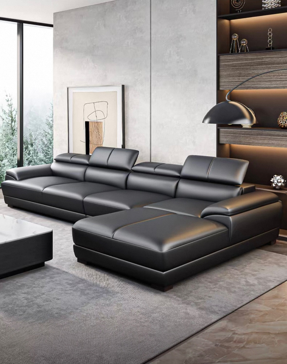 Elias Sectional Genuine Leather Sofa