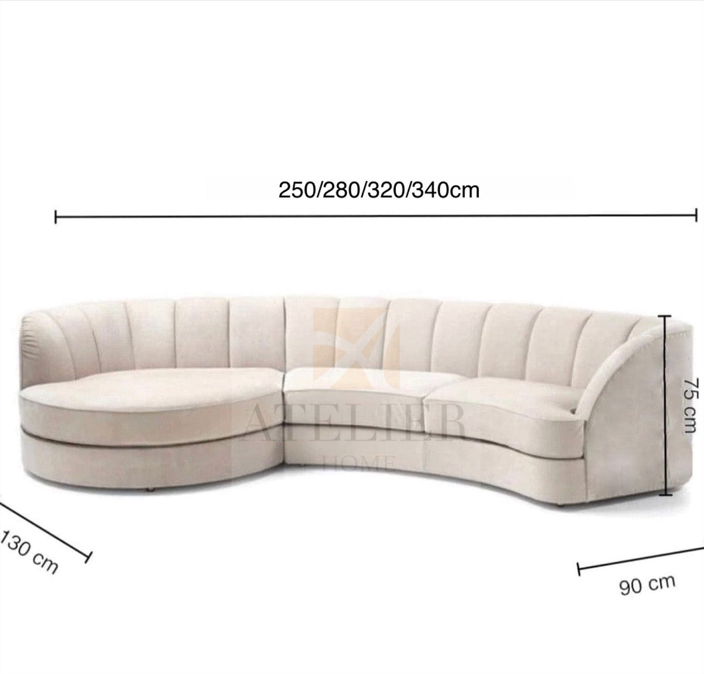 Nicholas Sectional Curve Chaise Sofa