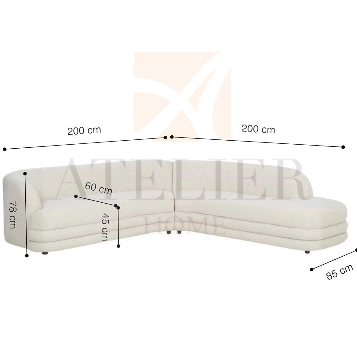 Sonia Performance Boucle Curve Sofa