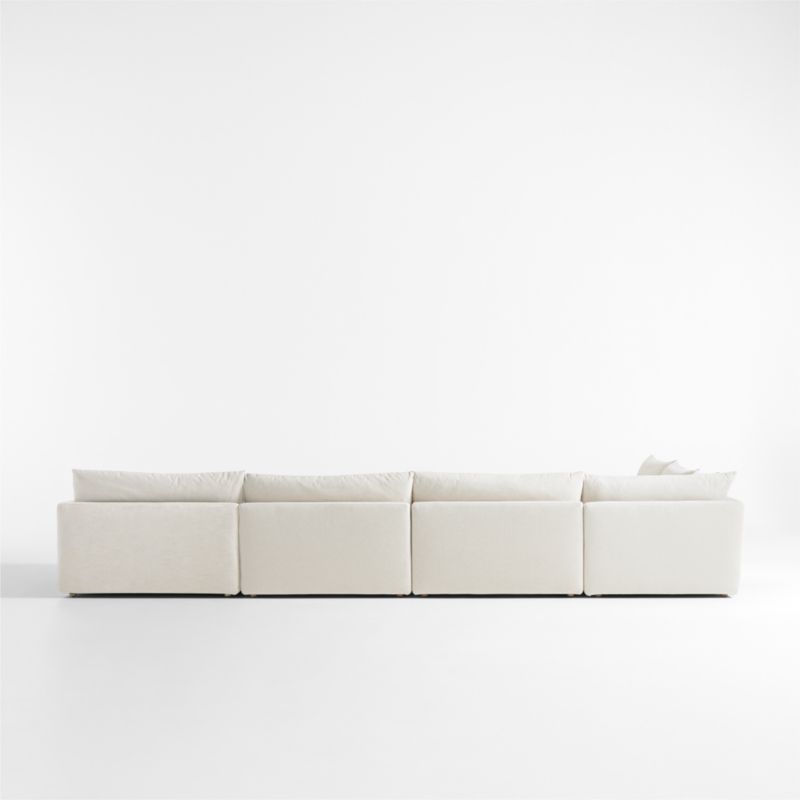 Unwind Modular 6-Piece Slipcovered Corner Sectional Sofa with Chaise Lounge