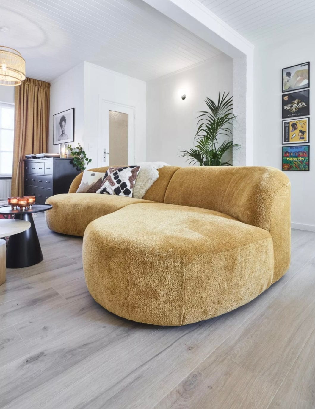 Home Atelier Adell Designer Sectional Round Chaise Sofa