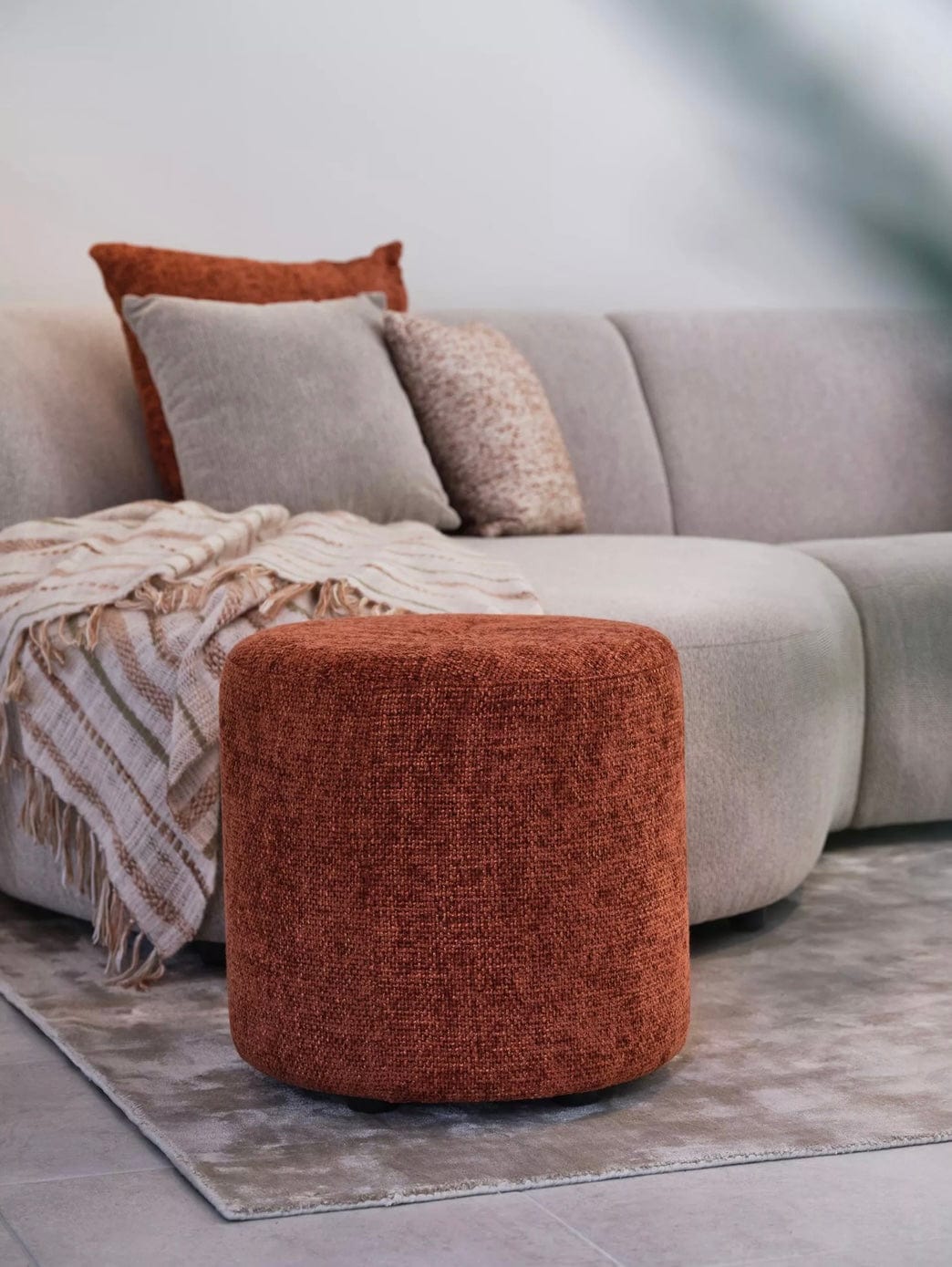 Home Atelier Adell Designer Sectional Round Chaise Sofa