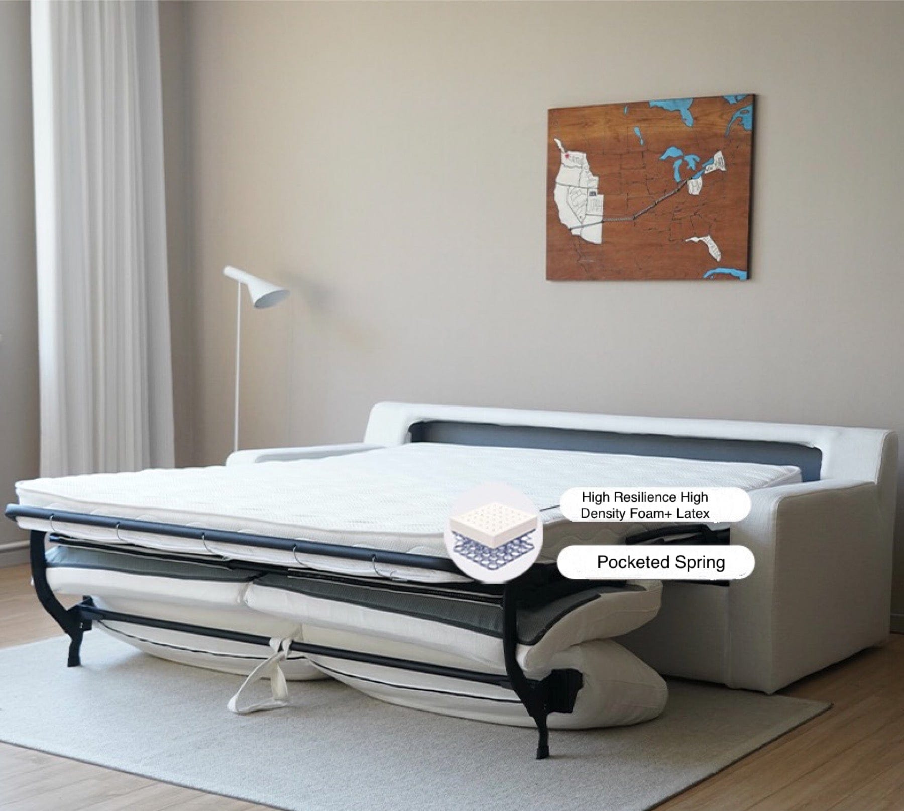 Home Atelier Adrian Foldable Sofa Bed with Mattress