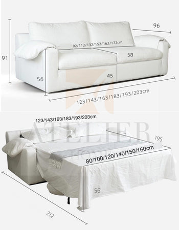 Home Atelier Adrian Foldable Sofa Bed with Mattress