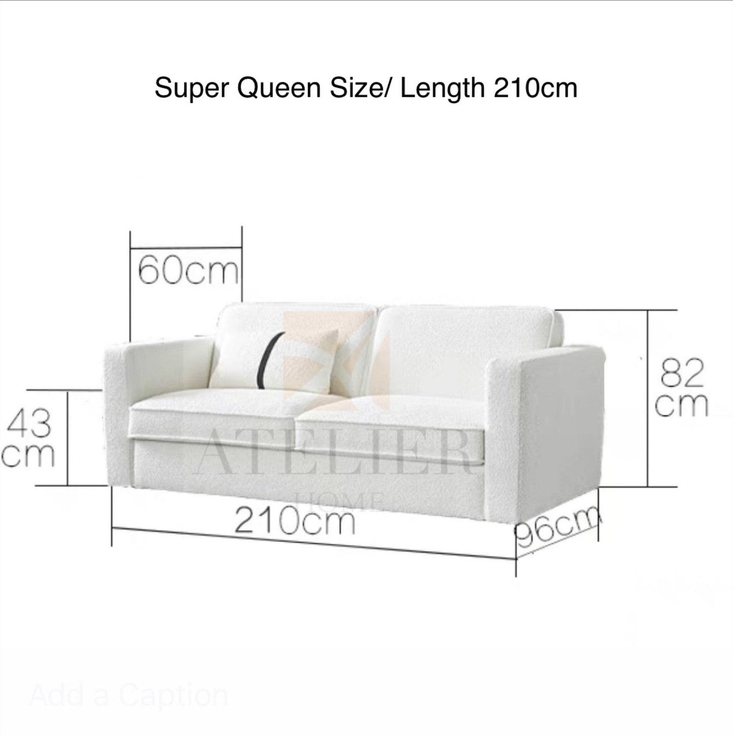 Home Atelier Allison Performance Boucle Foldable Sofa Bed with Mattress