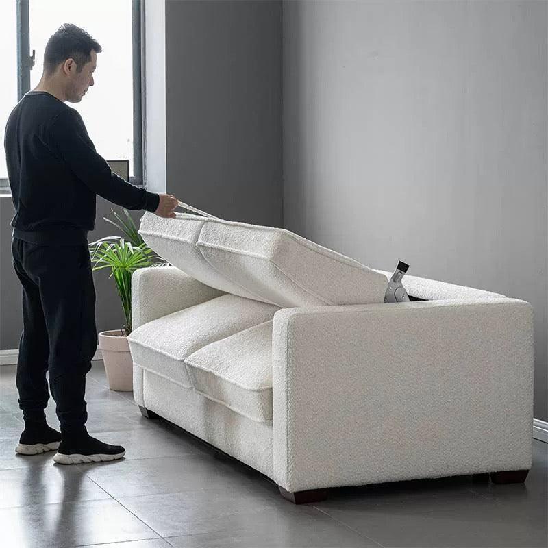 Home Atelier Allison Performance Boucle Foldable Sofa Bed with Mattress