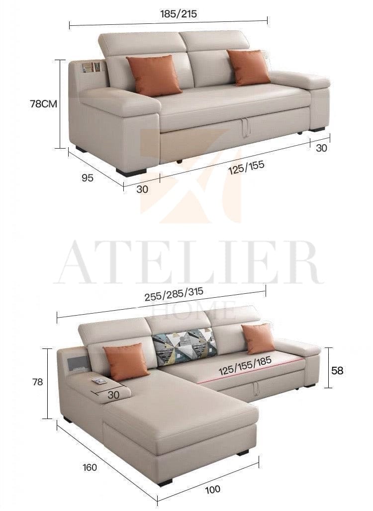 Home Atelier Allson Sectional Sofa Bed