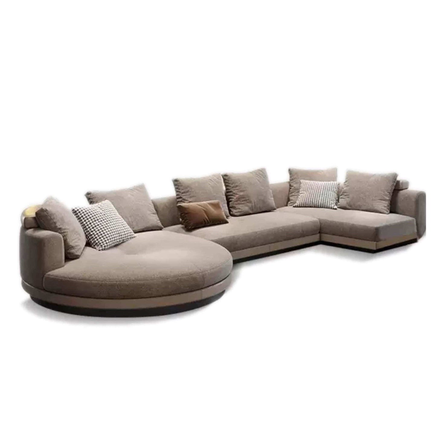 Home Atelier Alyssa Designer Sectional Round Chaise Sofa
