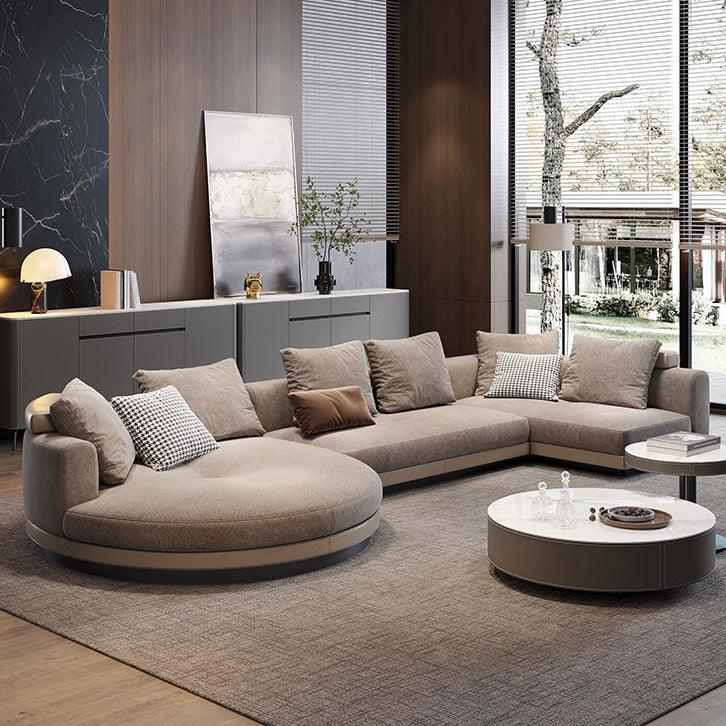 Home Atelier Alyssa Designer Sectional Round Chaise Sofa