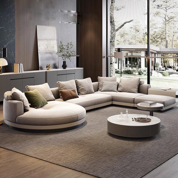 Home Atelier Alyssa Designer Sectional Round Chaise Sofa