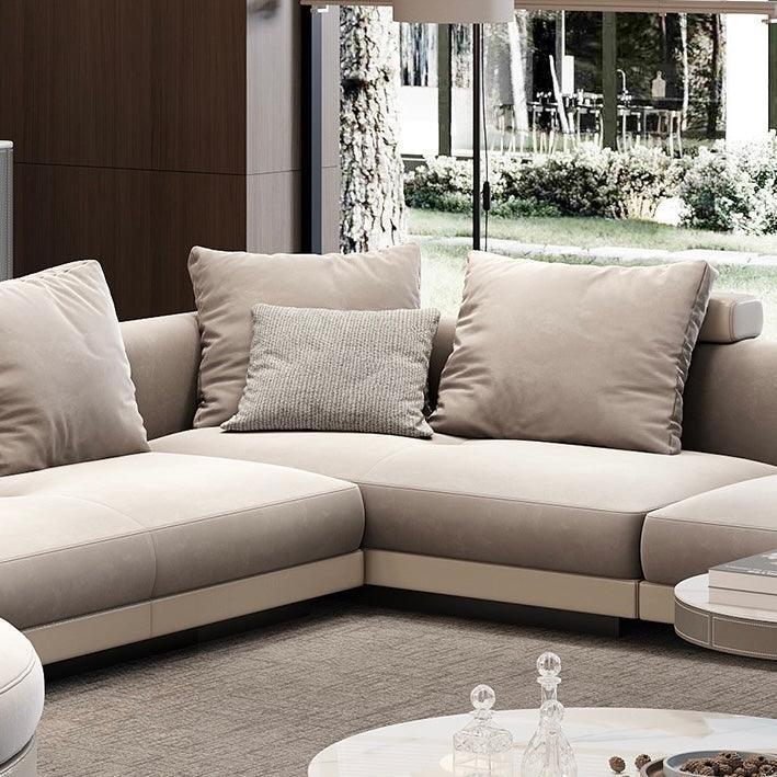 Home Atelier Alyssa Designer Sectional Round Chaise Sofa