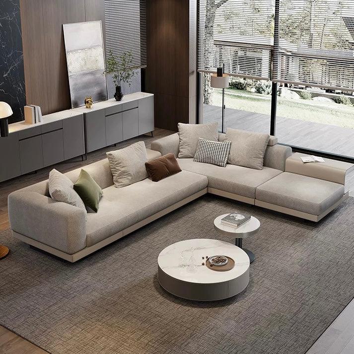 Home Atelier Alyssa Designer Sectional Round Chaise Sofa