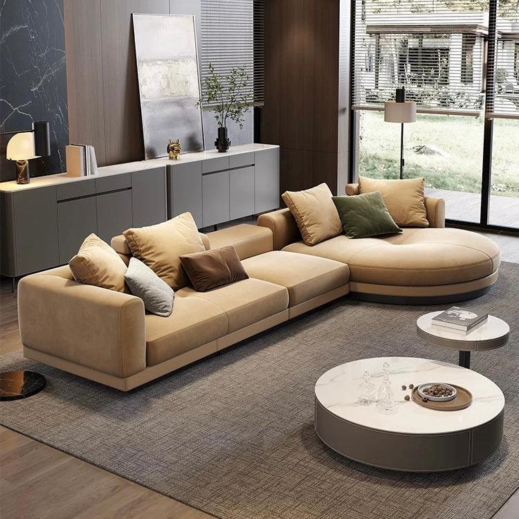 Home Atelier Alyssa Designer Sectional Round Chaise Sofa
