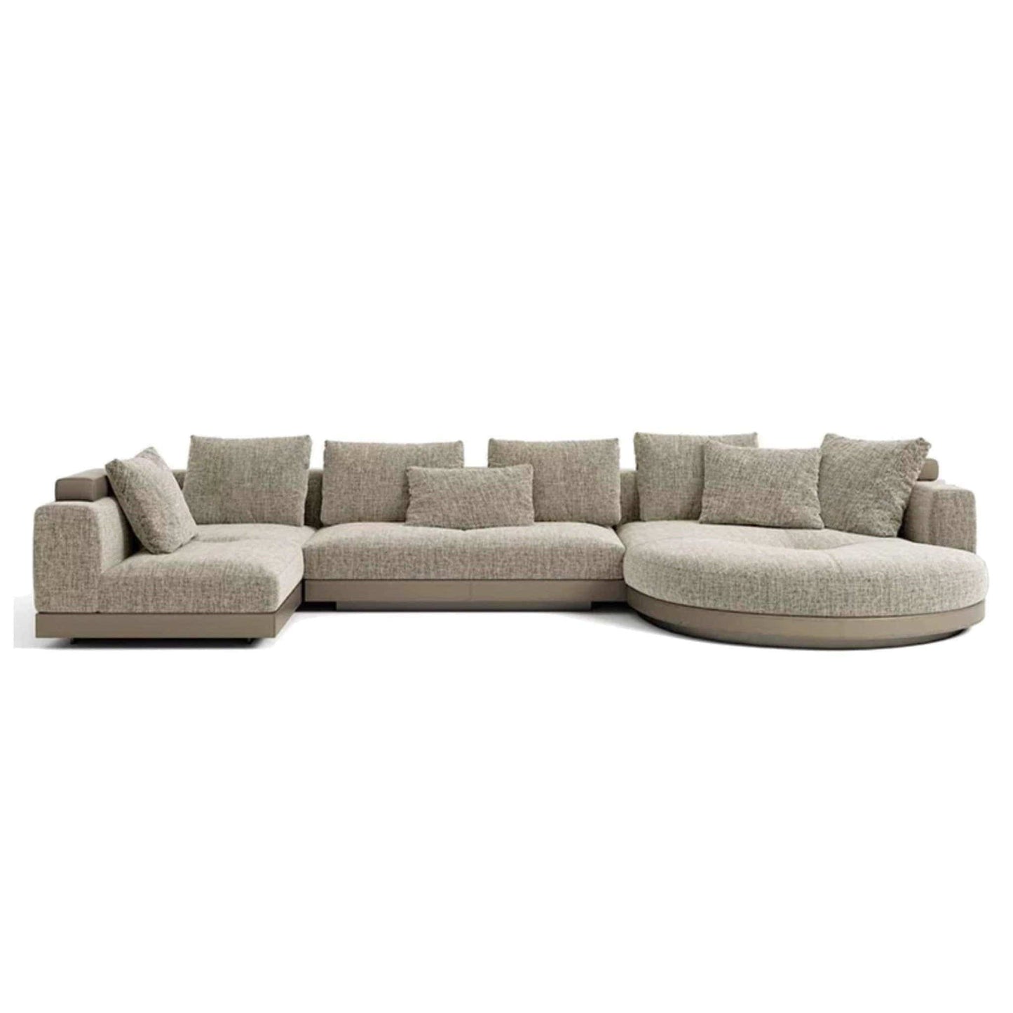 Home Atelier Alyssa Designer Sectional Round Chaise Sofa