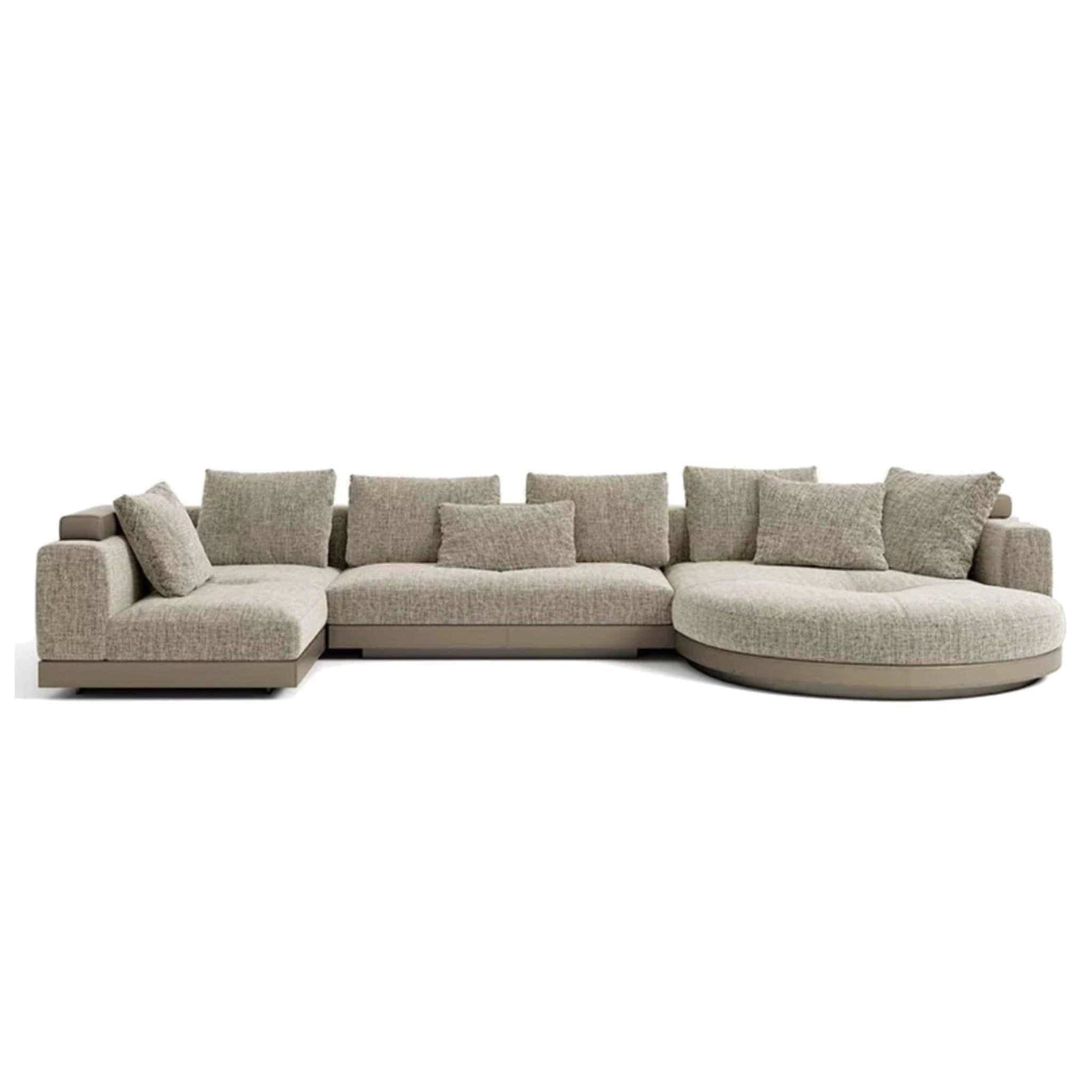 Home Atelier Alyssa Designer Sectional Round Chaise Sofa