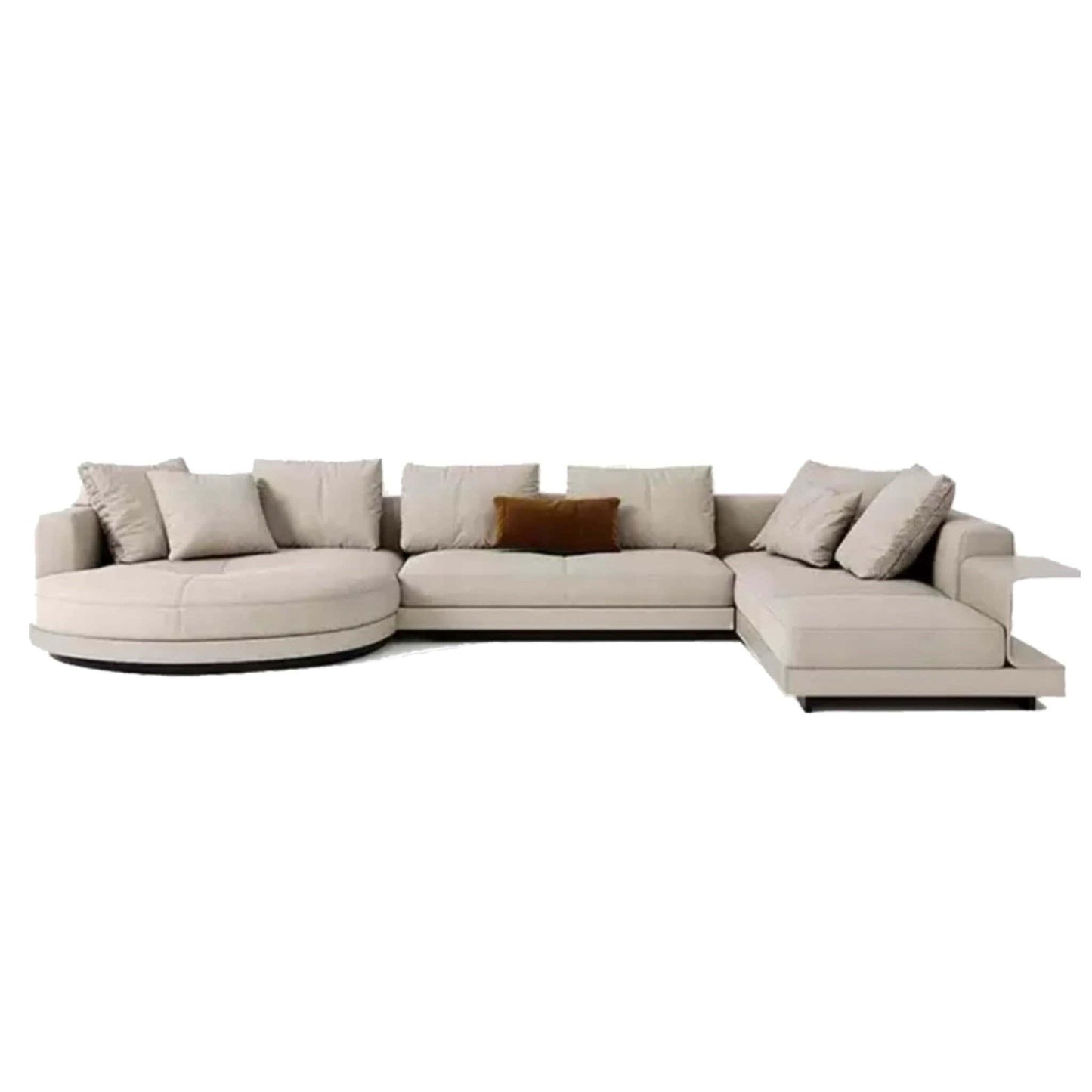 Home Atelier Alyssa Designer Sectional Round Chaise Sofa