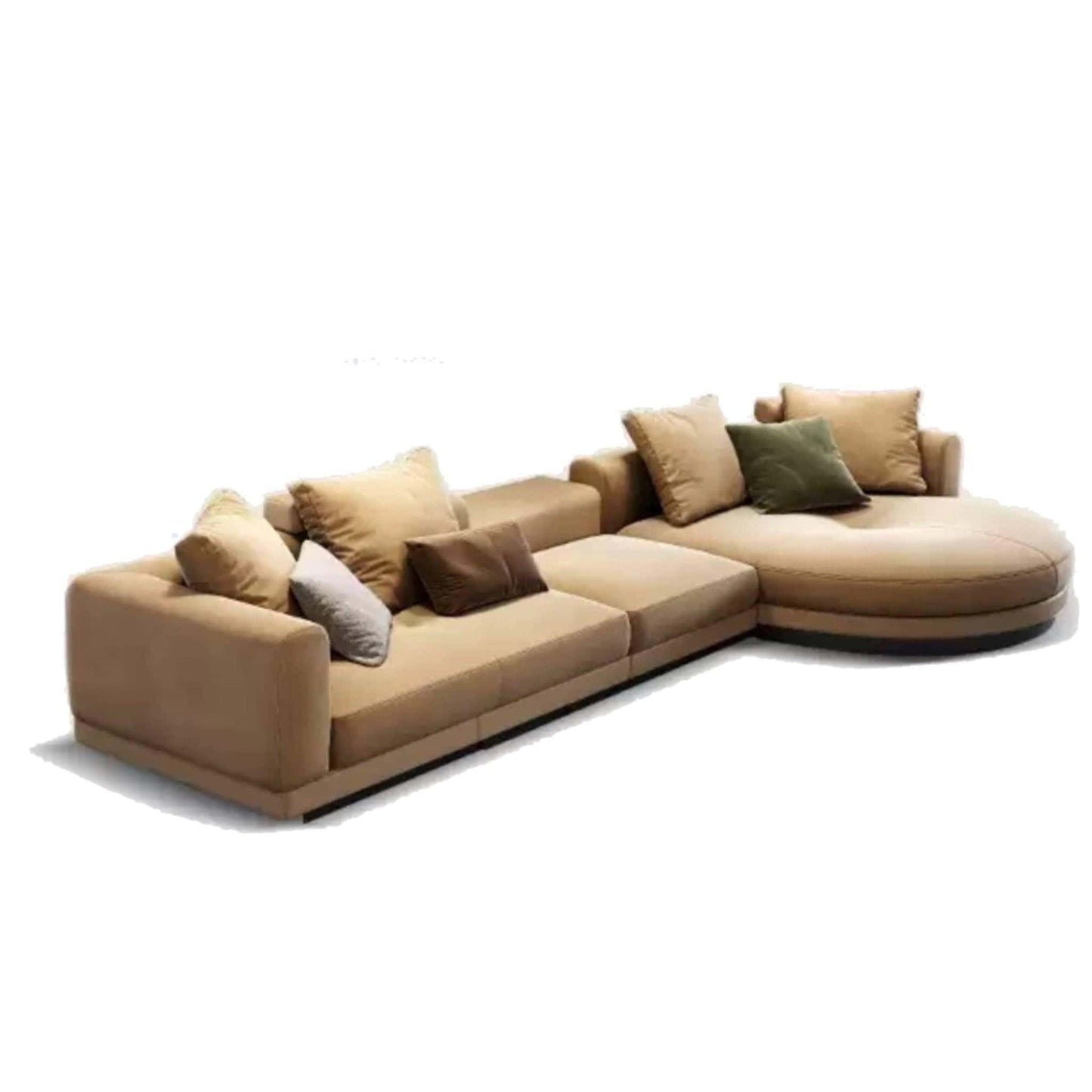 Home Atelier Alyssa Designer Sectional Round Chaise Sofa