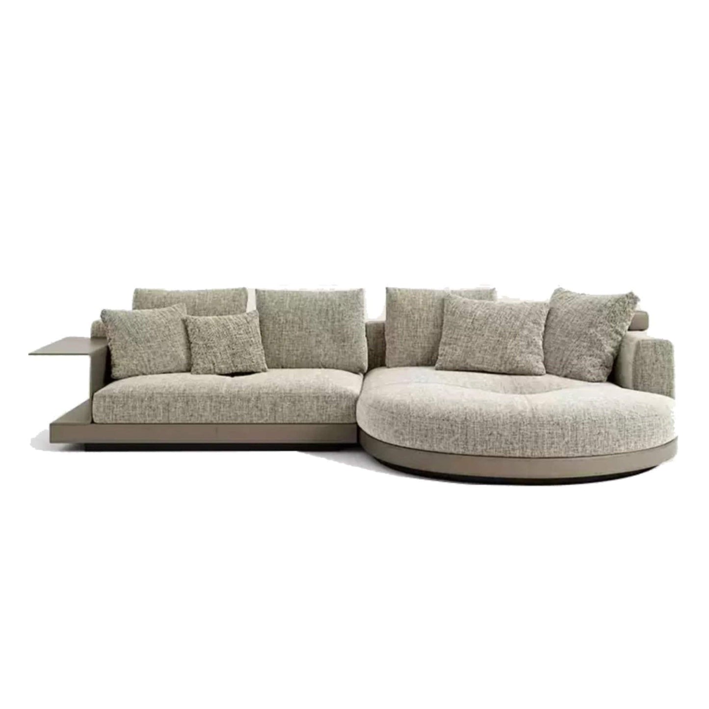 Home Atelier Alyssa Designer Sectional Round Chaise Sofa