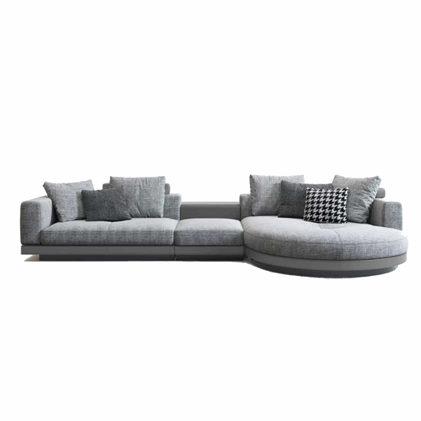 Home Atelier Alyssa Designer Sectional Round Chaise Sofa