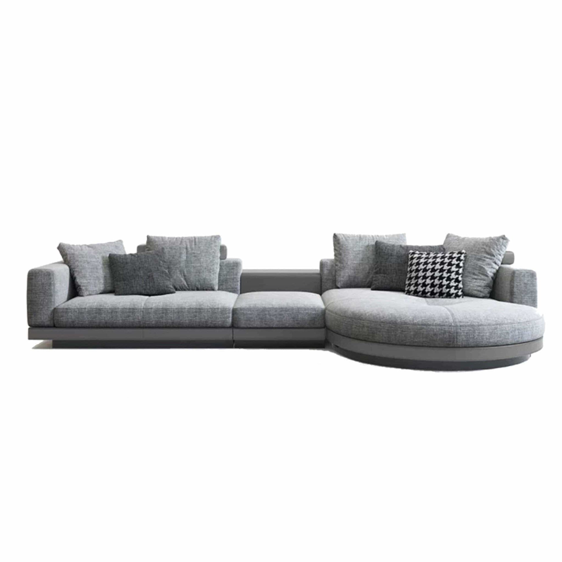 Home Atelier Alyssa Designer Sectional Round Chaise Sofa