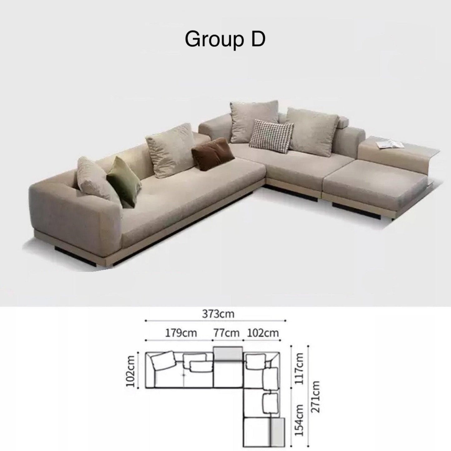 Home Atelier Alyssa Designer Sectional Round Chaise Sofa