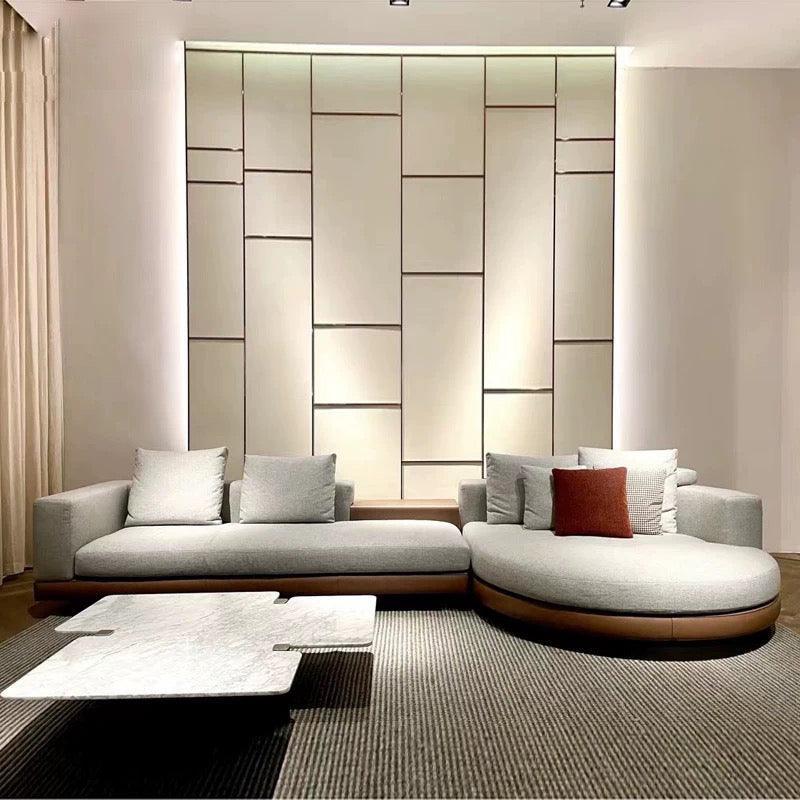 Home Atelier Alyssa Designer Sectional Round Chaise Sofa