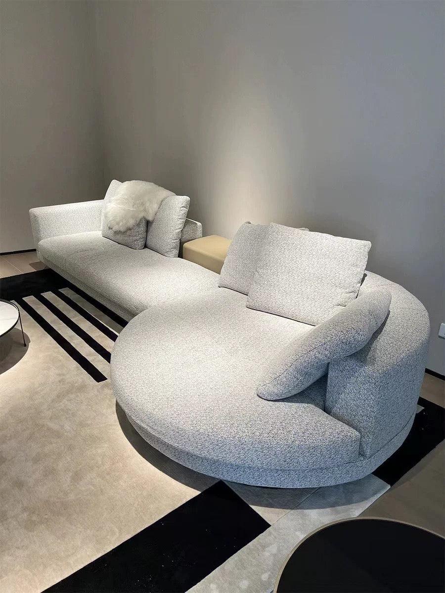 Home Atelier Alyssa Designer Sectional Round Chaise Sofa