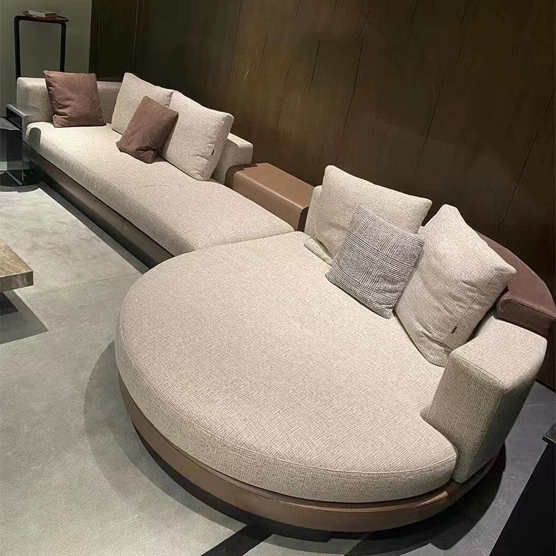 Home Atelier Alyssa Designer Sectional Round Chaise Sofa