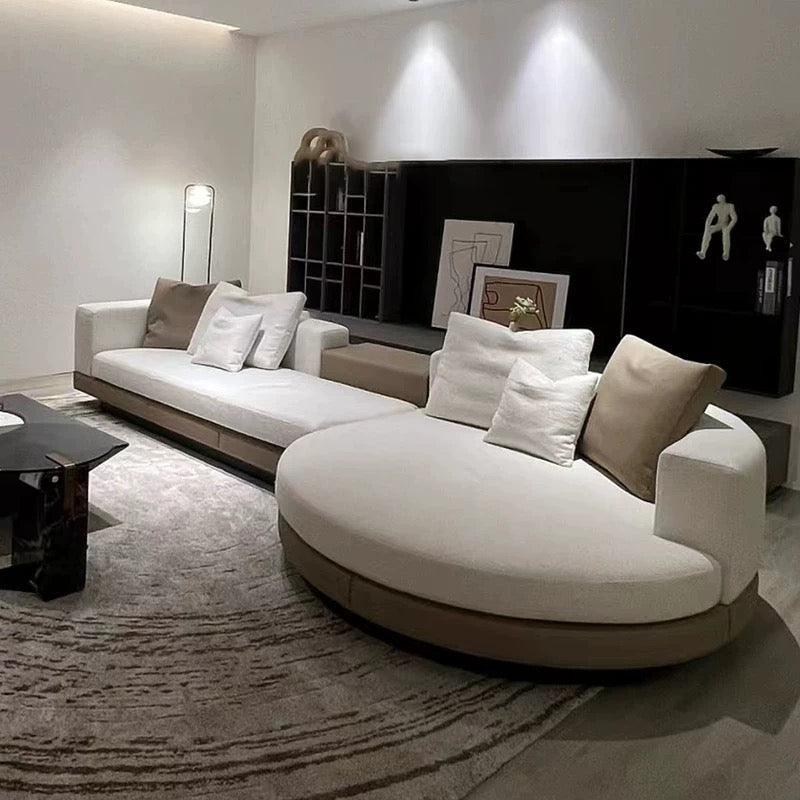 Home Atelier Alyssa Designer Sectional Round Chaise Sofa