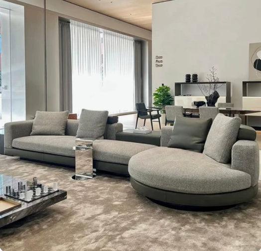 Home Atelier Alyssa Designer Sectional Round Chaise Sofa