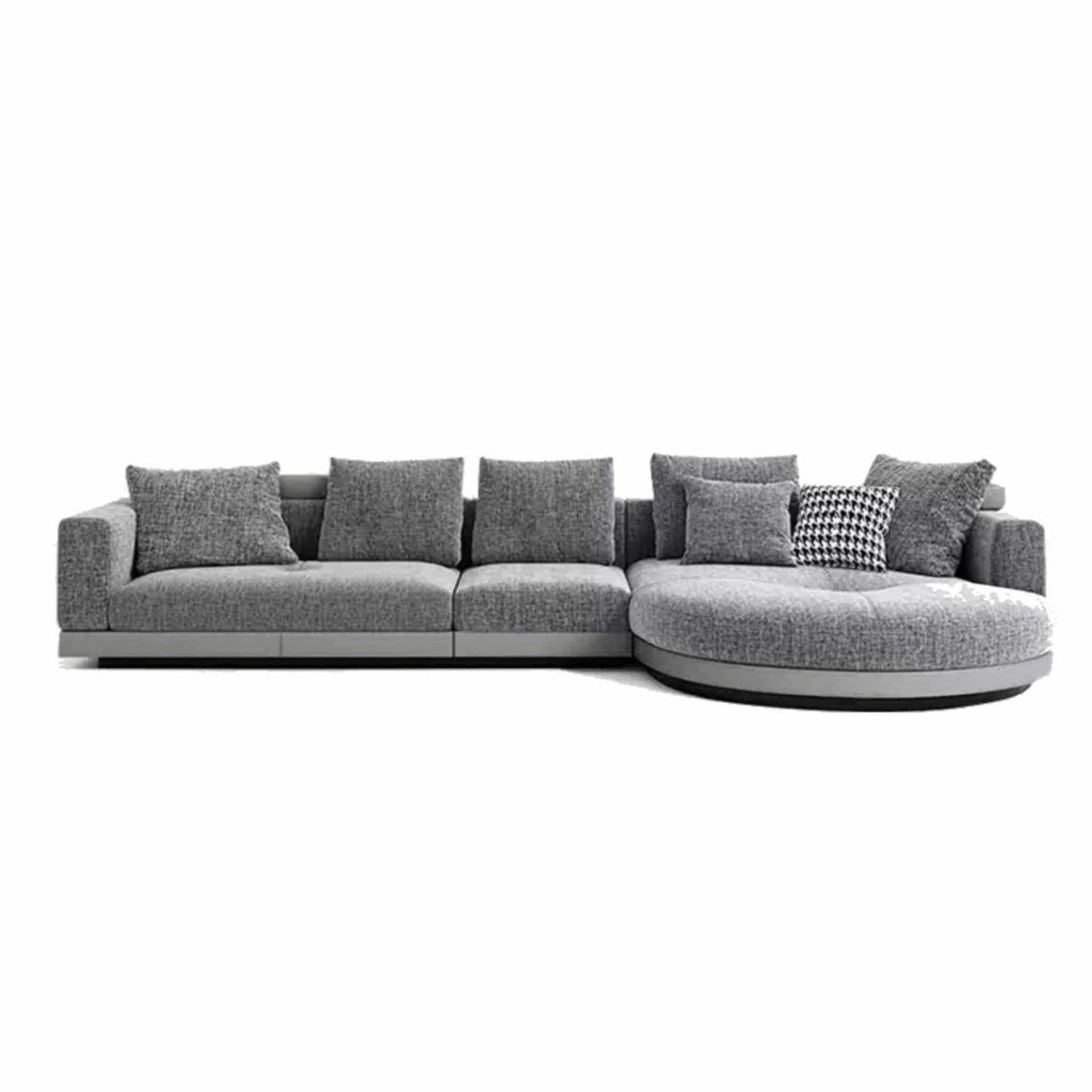 Home Atelier Alyssa Designer Sectional Round Chaise Sofa