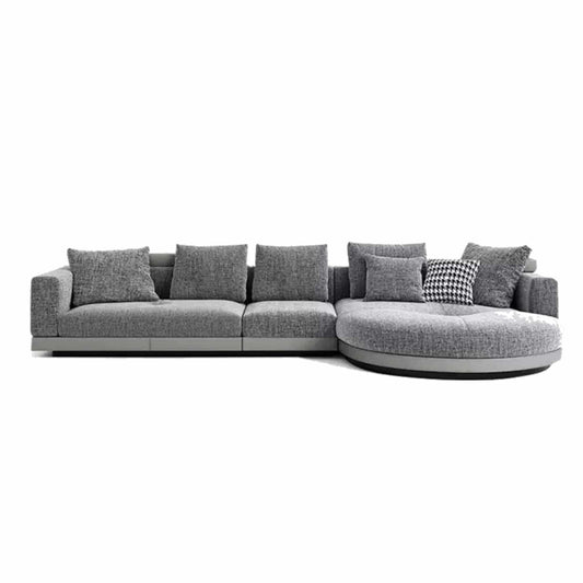 Home Atelier Alyssa Designer Sectional Round Chaise Sofa